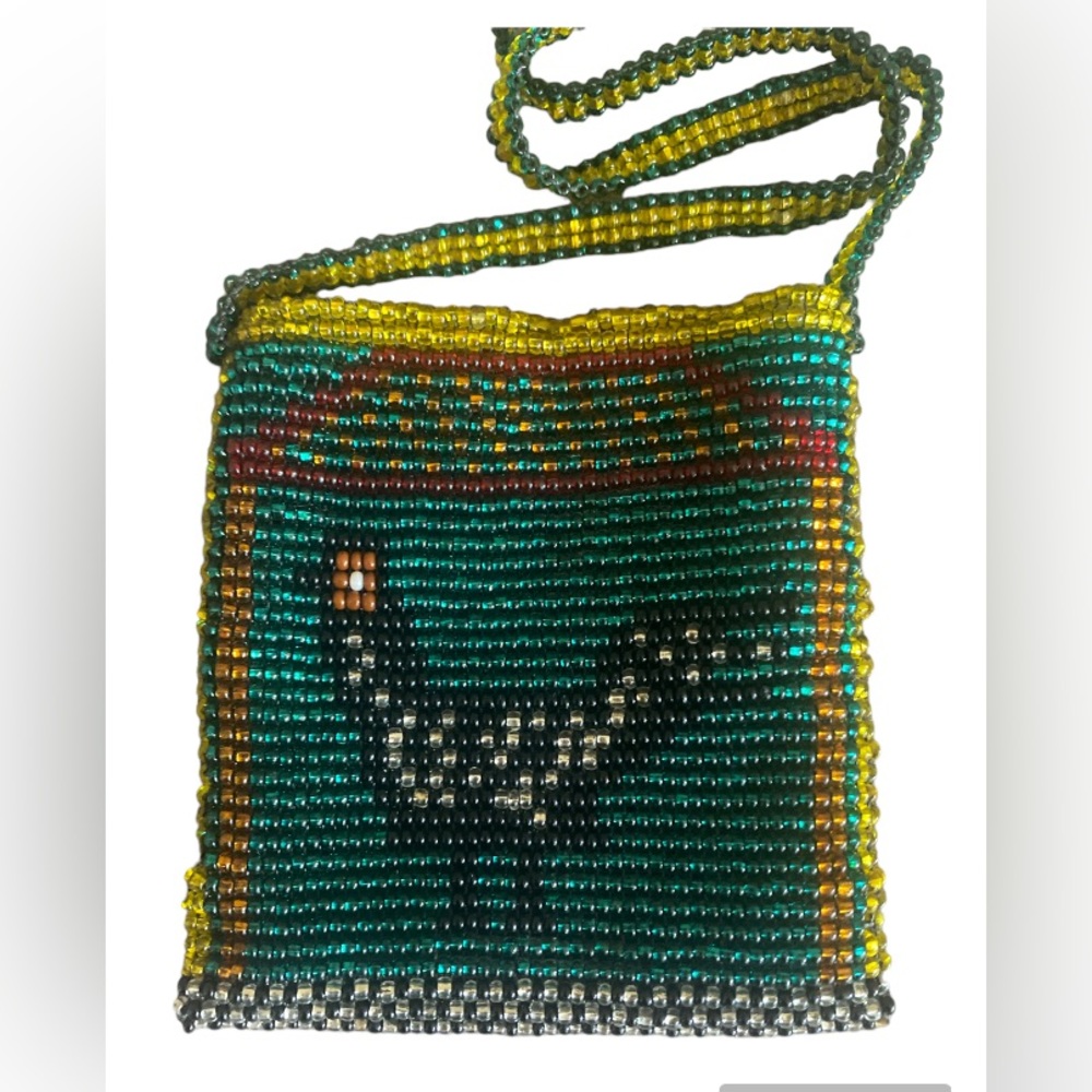 Daisy Jones Style Beaded Amulet Pouch Necklace -Vintage